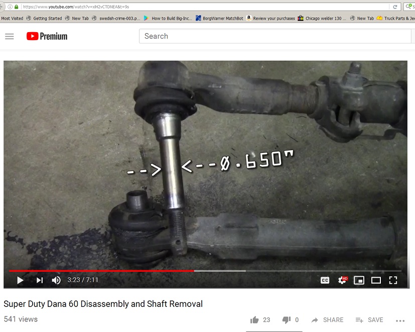 Crossover steering using tie rod from a Ford 250/350 Super Duty Dana